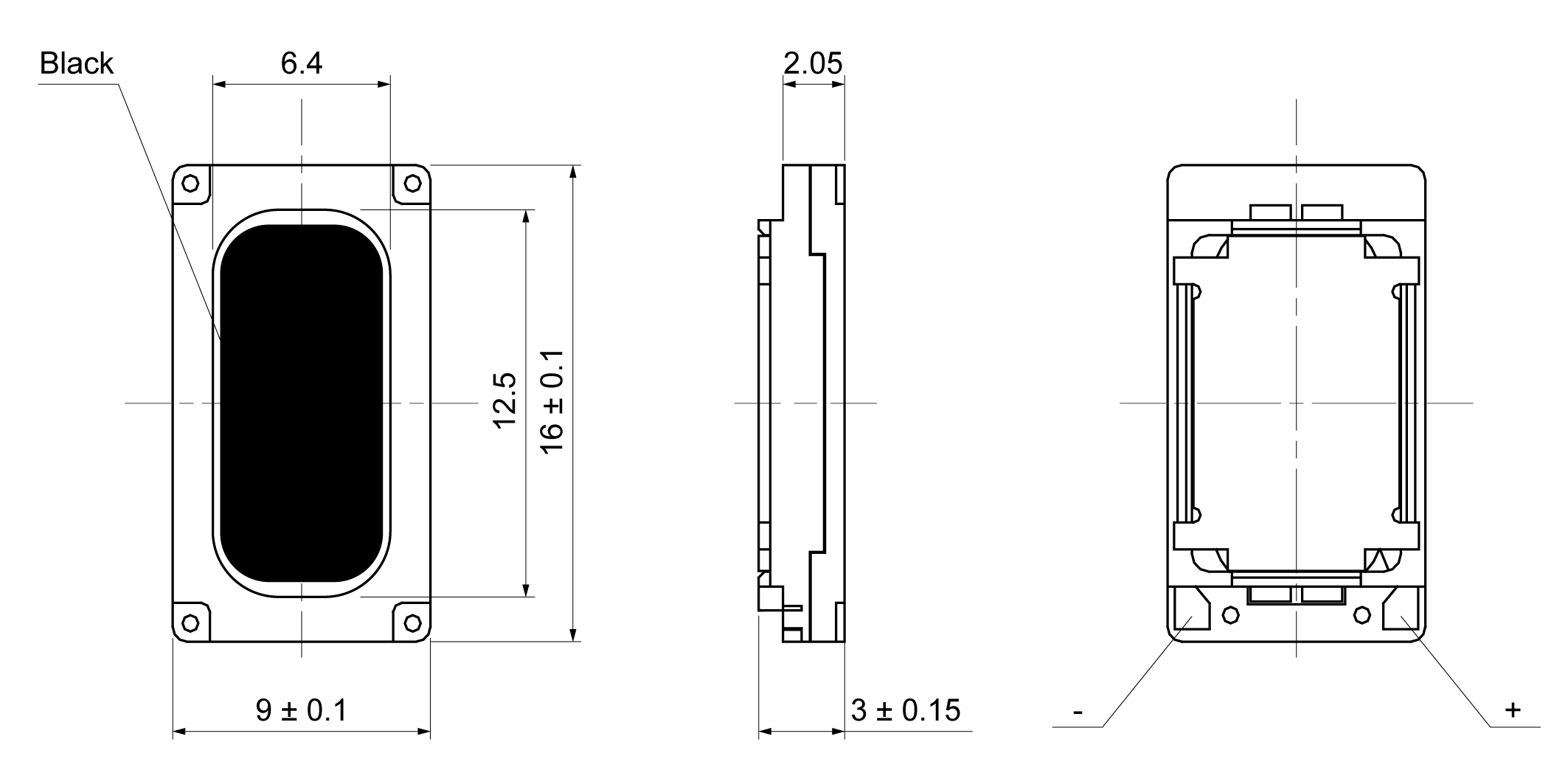 OSR1609EB-3.0TB0.7W8A Mechanical Drawing